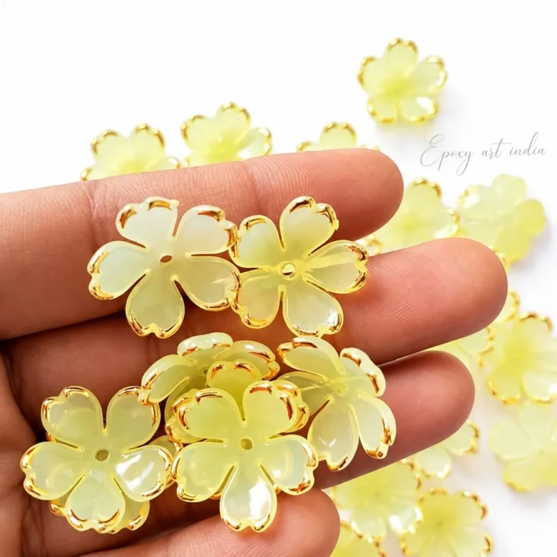 Acrylic Cherry Blossom Flower Beads for Pooja Thali Decoration