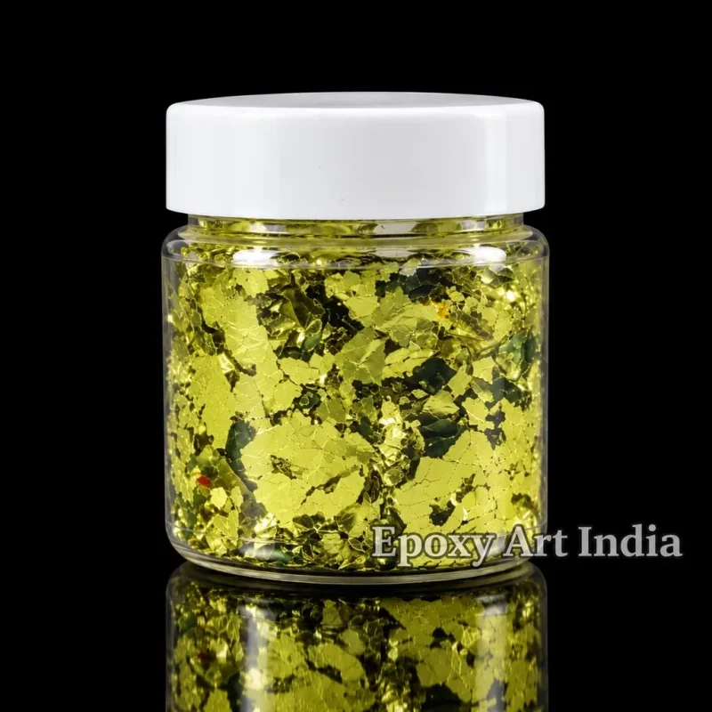 Leaf Green Flakes for Resin Art | Metallic Leaf Green Foil Flakes for Epoxy Resin