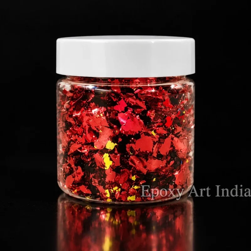 Red Flakes for Resin Art | Metallic Red Foil Flakes for Epoxy Resin