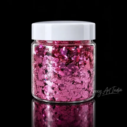 Dark Rose Pink Flakes for Resin Art | Metallic Dark Rose Pink Foil Flakes for Epoxy Resin, Crafts & DIY Projects | Resin Art Supplies India
