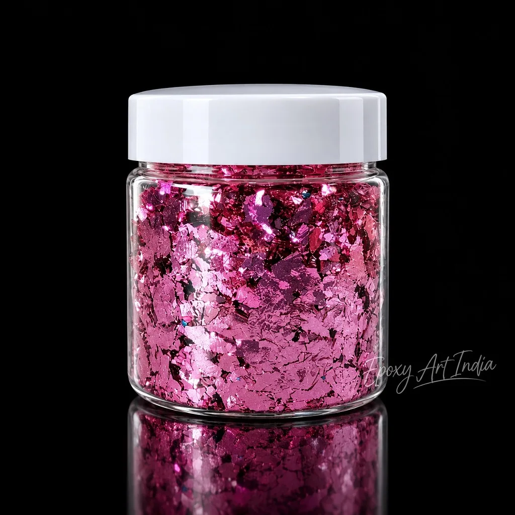 Dark Rose Pink Flakes for Resin Art | Metallic Dark Rose Pink Foil Flakes for Epoxy Resin, Crafts & DIY Projects | Resin Art Supplies India Dark Rose Pink Flakes for Resin Art | Metallic Dark Rose Pink Foil Flakes for Epoxy Resin, Crafts & DIY Projects | Resin Art Supplies India