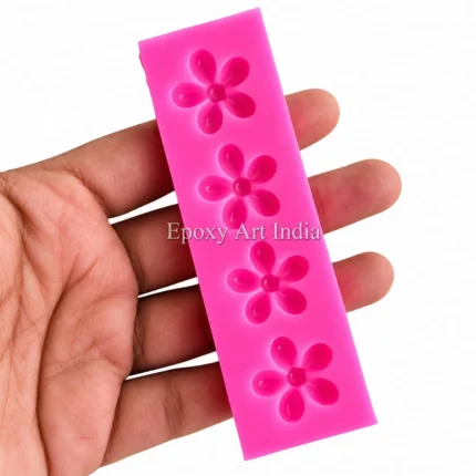 4 Cavity Flower Candle Silicone Mould