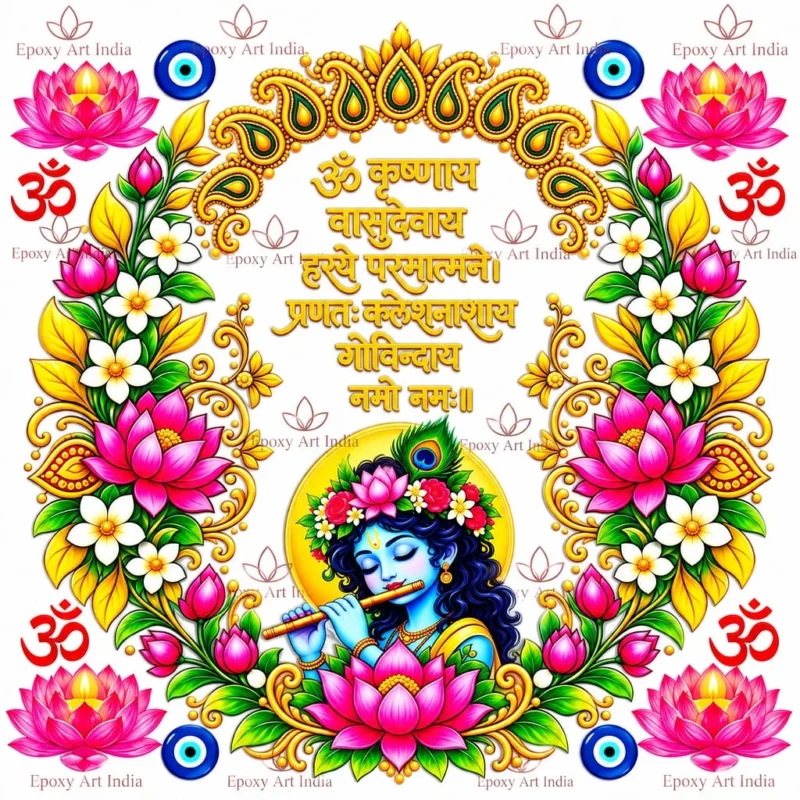Round Krishna UV DTF Sticker Sheet – A6 Size